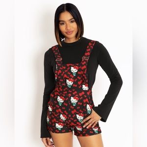 NWT HELLO KITTY HI THERE SHORT OVERALLS - SIZE L